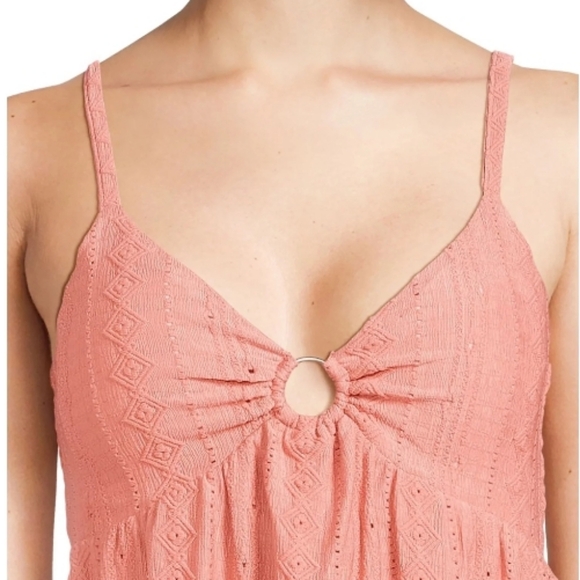 Summer Mini Dress Lace O-Ring plus size built-in bra adjus straps V-neck Stretch - Picture 5 of 12